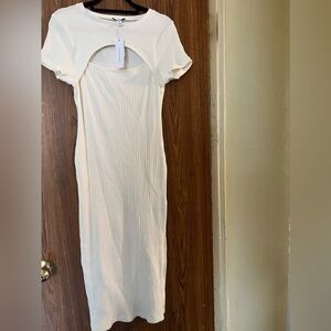 NWT Top shop long maxi dress White Bodycon Sz 10